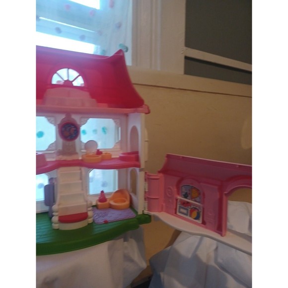 Fisher Price Little People Happy Sounds Home Pink Doll House - Picture 9 of 16